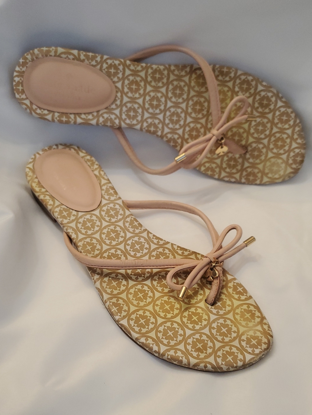 kate spade Pink Bow Patterned Flat Sandals